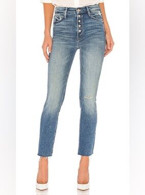 Mother Denim The Pixie Dazzler Ankle Fray Jeans Popism Size 28